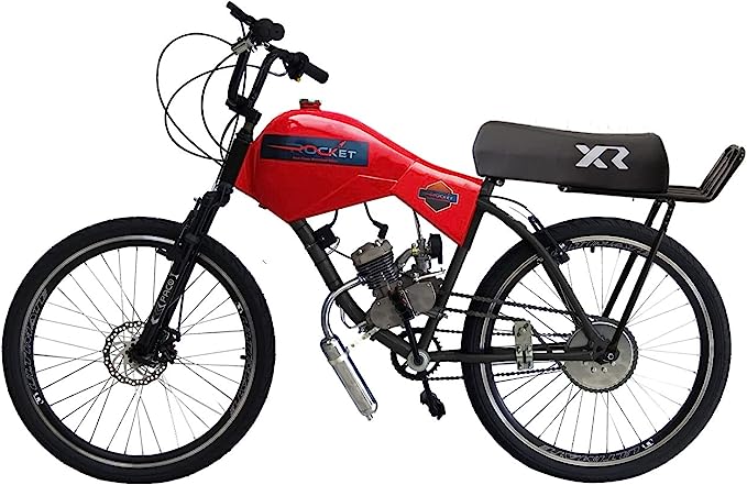 Bicicleta Motorizada Rocket Spitfire 100cc Banco XR Com Carenagem Vermelho