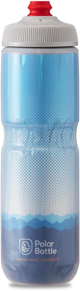 Polar Bottle Garrafa de agua termica para bicicleta Breakaway – livre de BPA garrafa de apertar para ciclismo e esportes azul e prata 590 ml