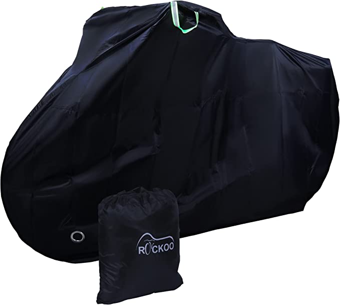 Rockoo Capas de bicicleta para 1 adulto ou 2 criancas capa de armazenamento de bicicleta ao ar livre a prova dagua 190T nylon chuva sol