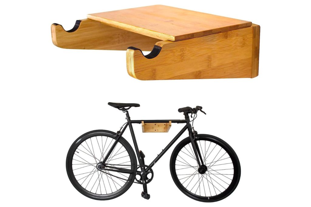 suporte de madeira para bicicleta