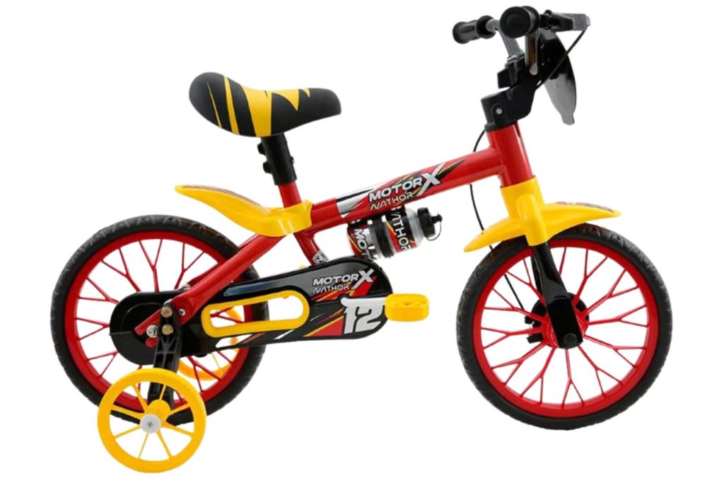 Bicicleta Aro 12 Infantil Menino Motor X Selim PU Nathor