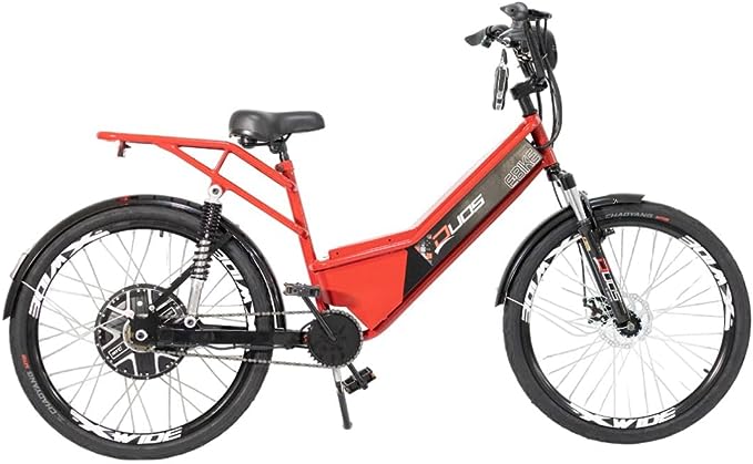 Bicicleta Eletrica Confort FULL 800W 48V 15Ah Cor Vermelha