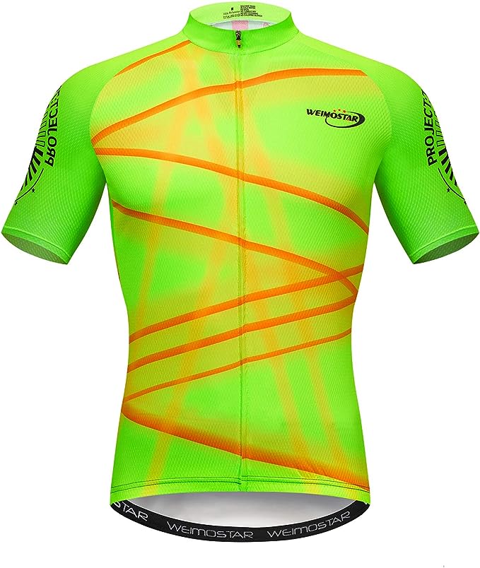 Weimostar Camisa de ciclismo masculina manga curta para bicicleta multicolorida diamante