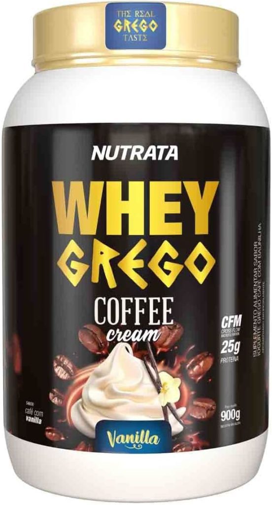 Whey Grego 900G Sabor Coffee Cream Baunilha Nutrata