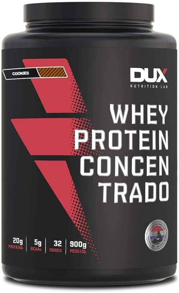 Whey Protein Concentrado Pote 900G Sabor Cookies Dux Nutrition DUX Nutrition